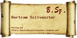 Bertram Szilveszter névjegykártya